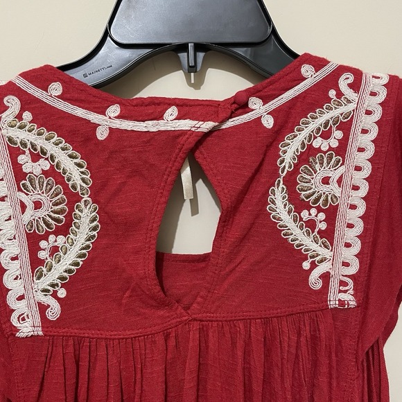 Free People Boho Embroidered Tank Top Size Small Elastic Waist Viscose Western - Picture 6 of 8